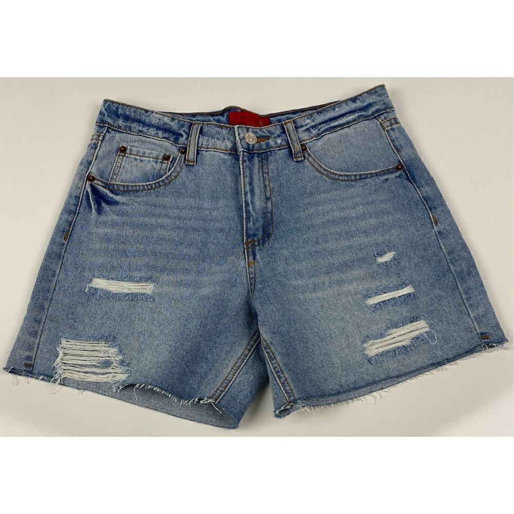 Signature 8 Mid Rise Distressed Cutoff Shorts Womens Size Small Blue Casual NWT